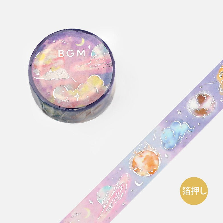 BGM pastel toned celestial themed washi tape