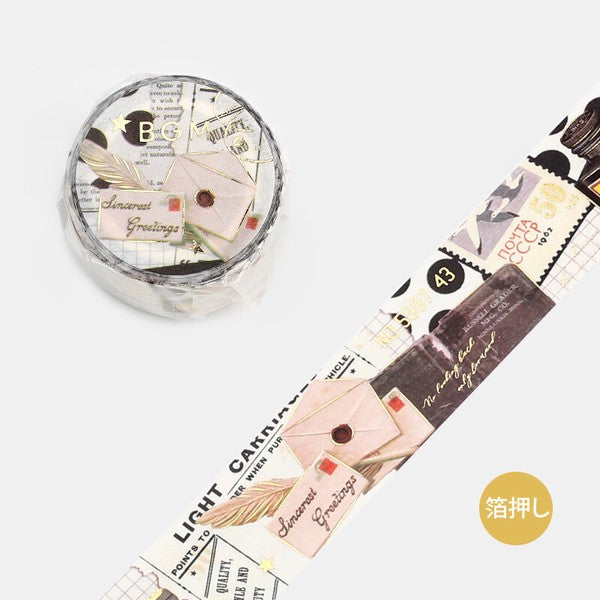 BGM washi tape with vintage inspired letters