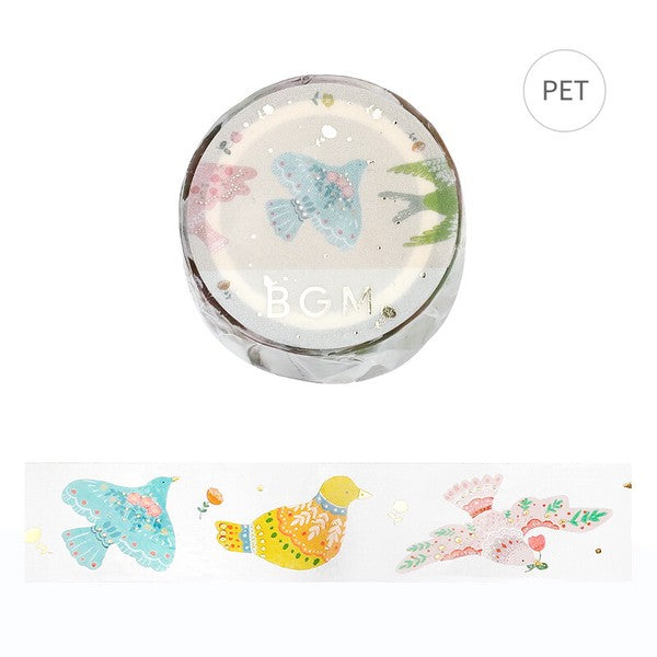 BGM washi tape featuring ornate bird motifs