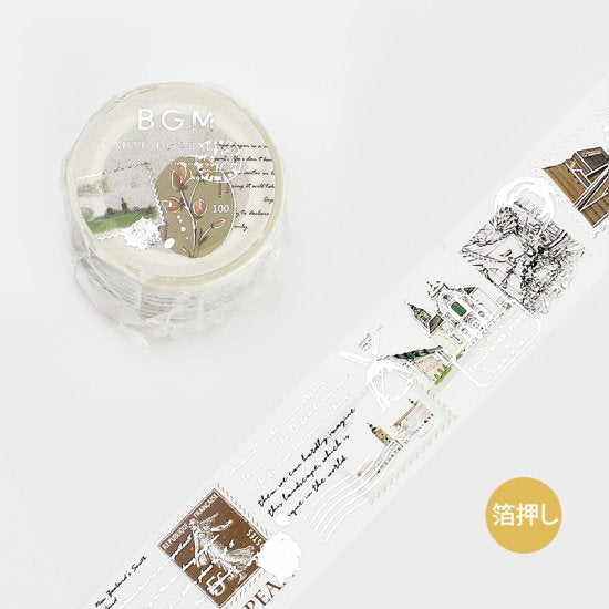 BGM washi tape featuring nature and elegant ruins
