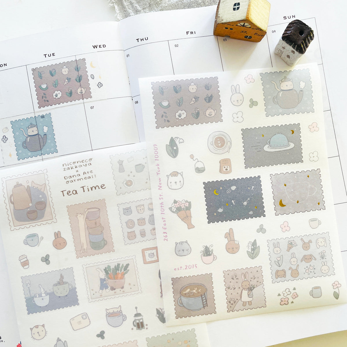 Niconeco Zakkaya - Planner Sticker - Tea Time (Print-on)