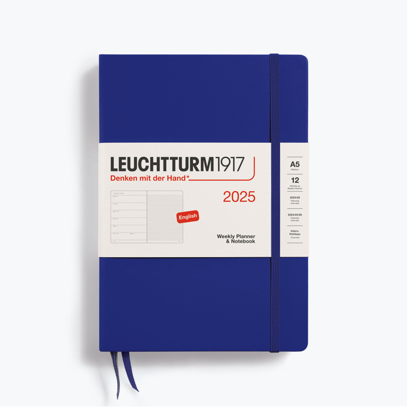 Leuchtturm1917 2025 Diary Weekly Notebook A5 Ink Hardcover