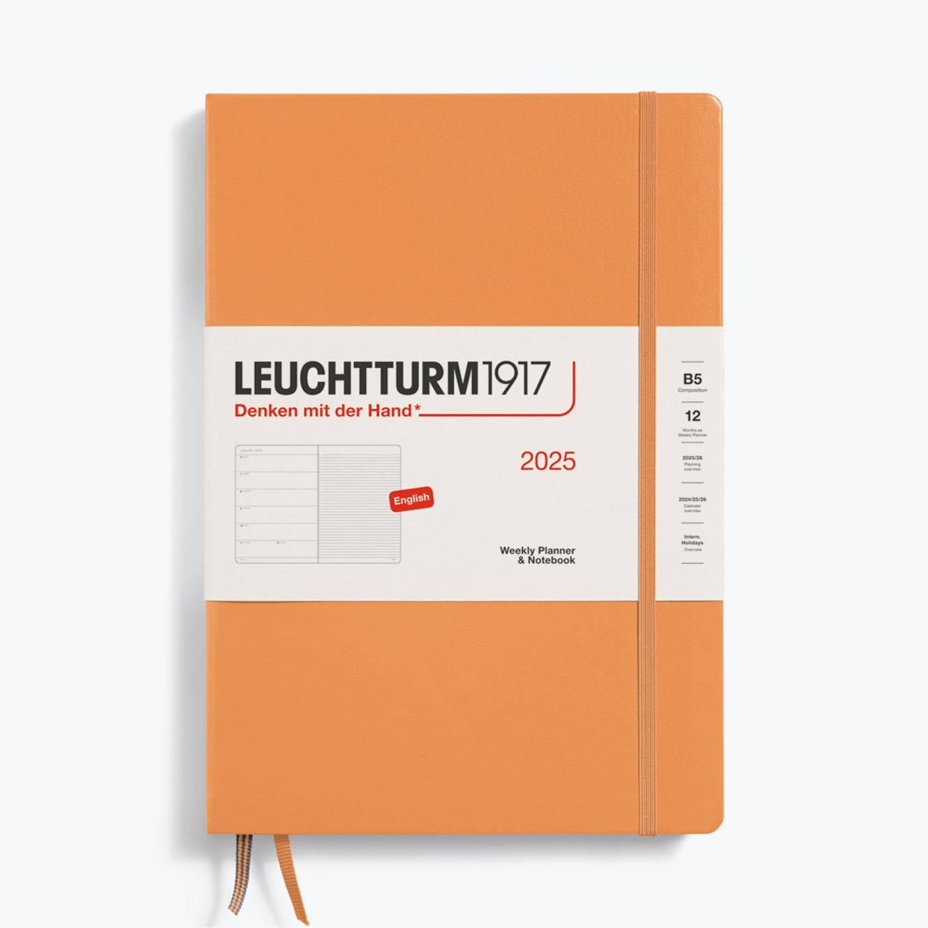 Leuchtturm1917 2025 Diary Weekly Notebook B5 Apricot Hardcover