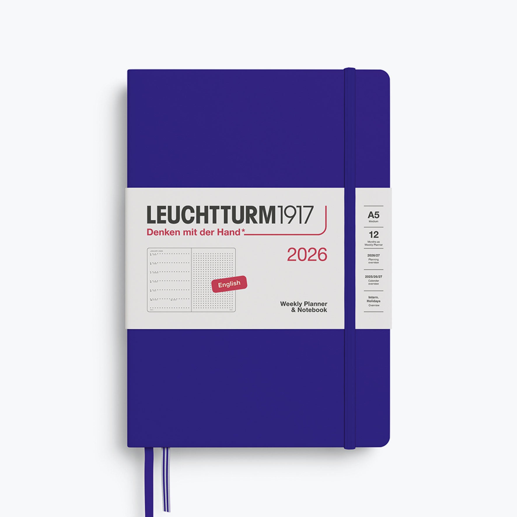 Leuchtturm1917 - 2026 Diary - Weekly Notebook - Dotted - A5 - Ink