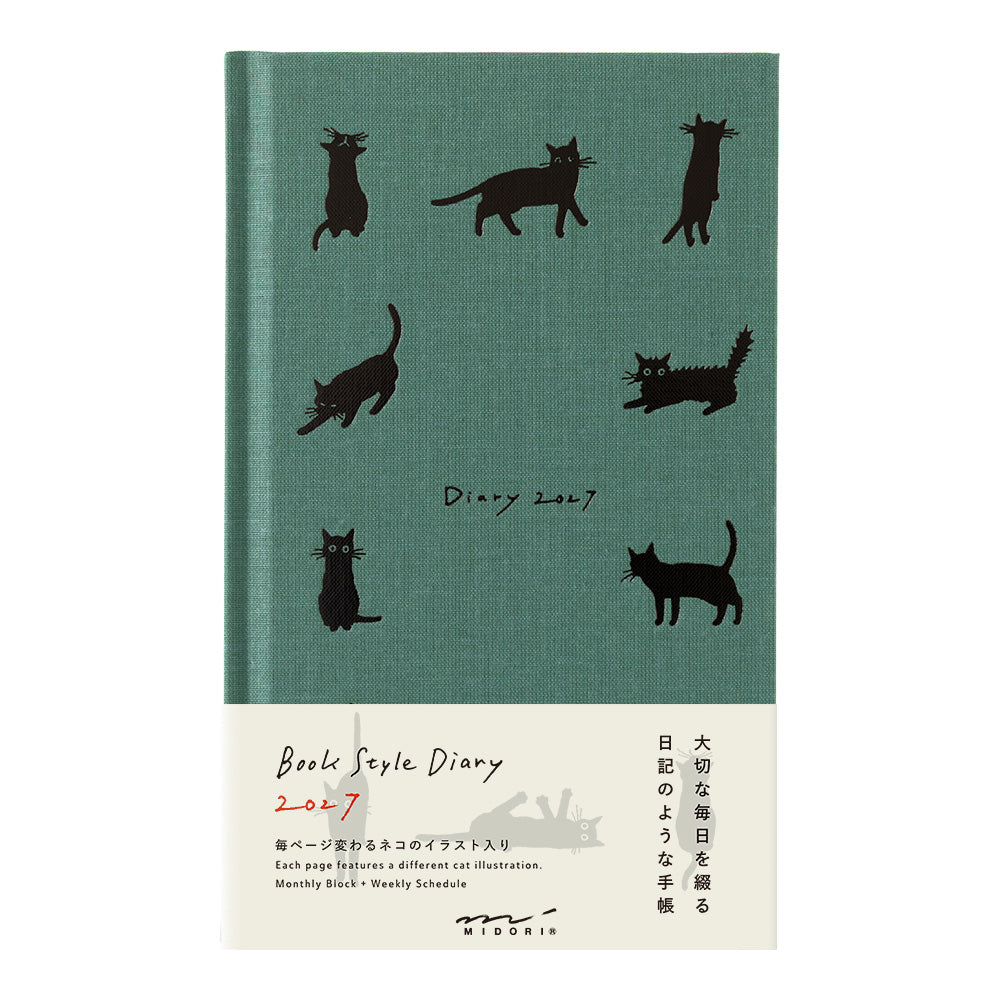 Midori - 2027 Diary - Book Style - B6 - Cats