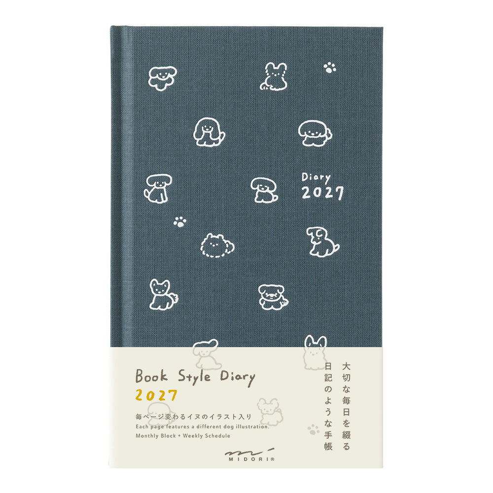 Midori - 2027 Diary - Book Style - B6 - Dogs