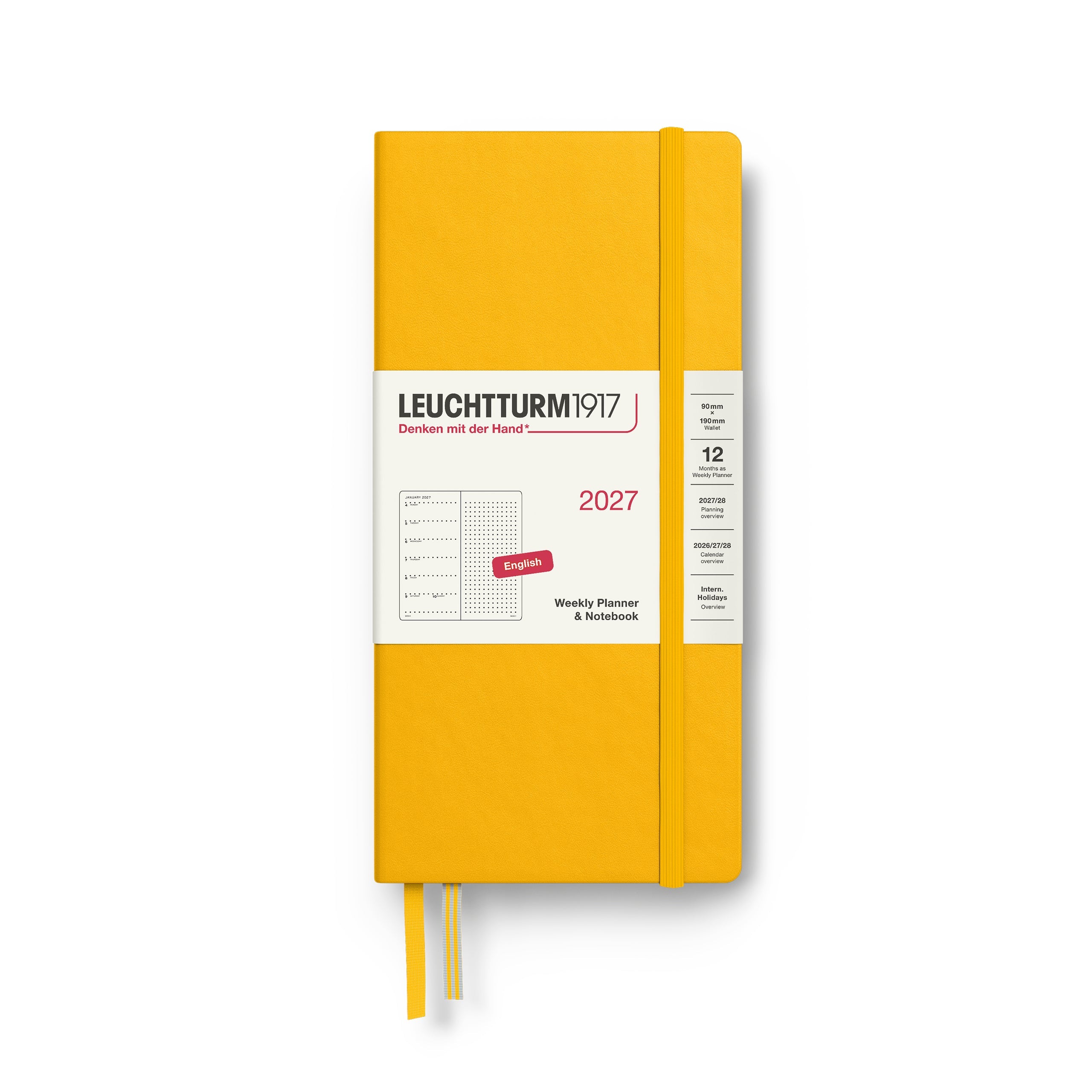 Leuchtturm1917 2027 Wallet Sunflower Dotted Weekly Notebook diary