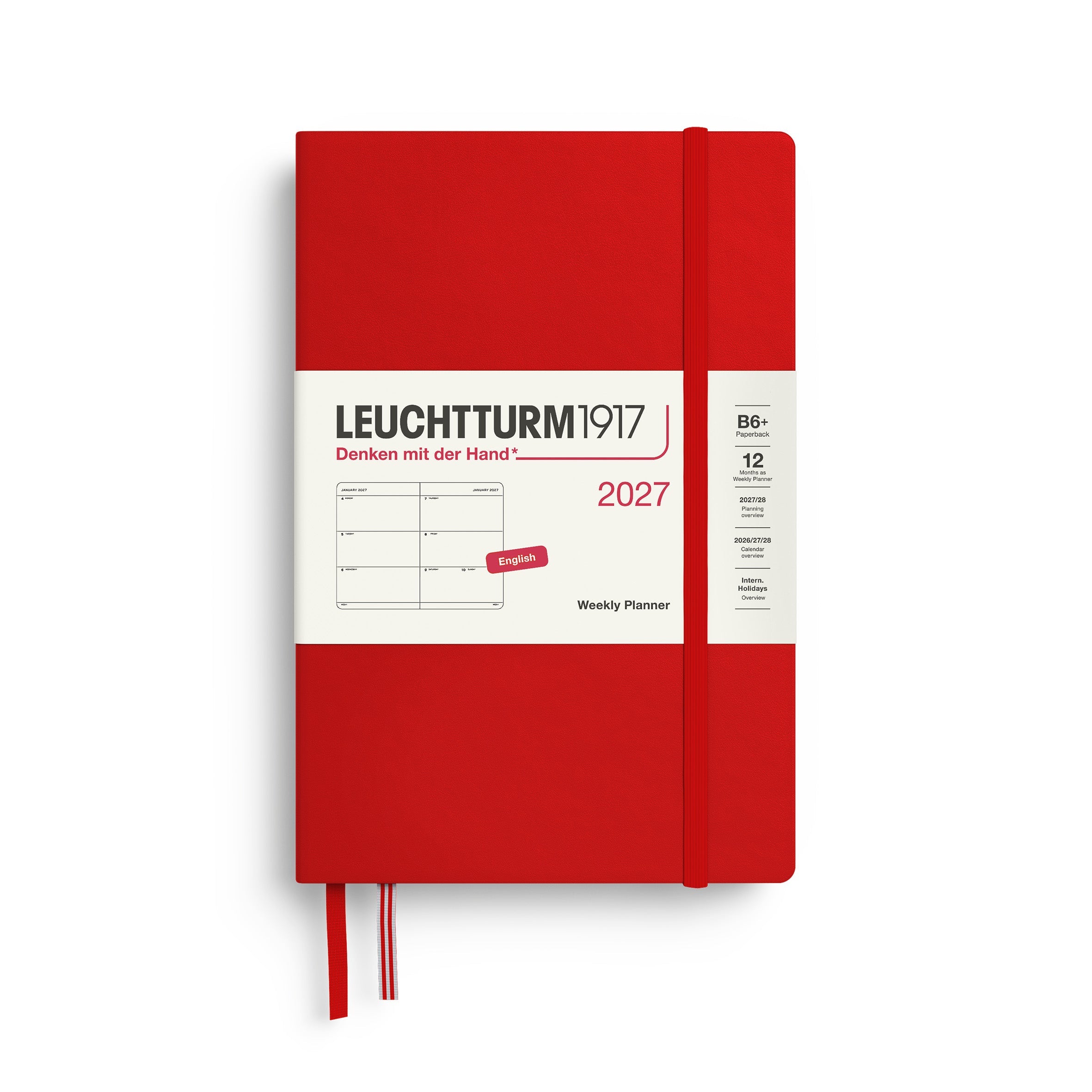 Leuchtturm1917 2027 B6+ Cherry Weekly Planner diary