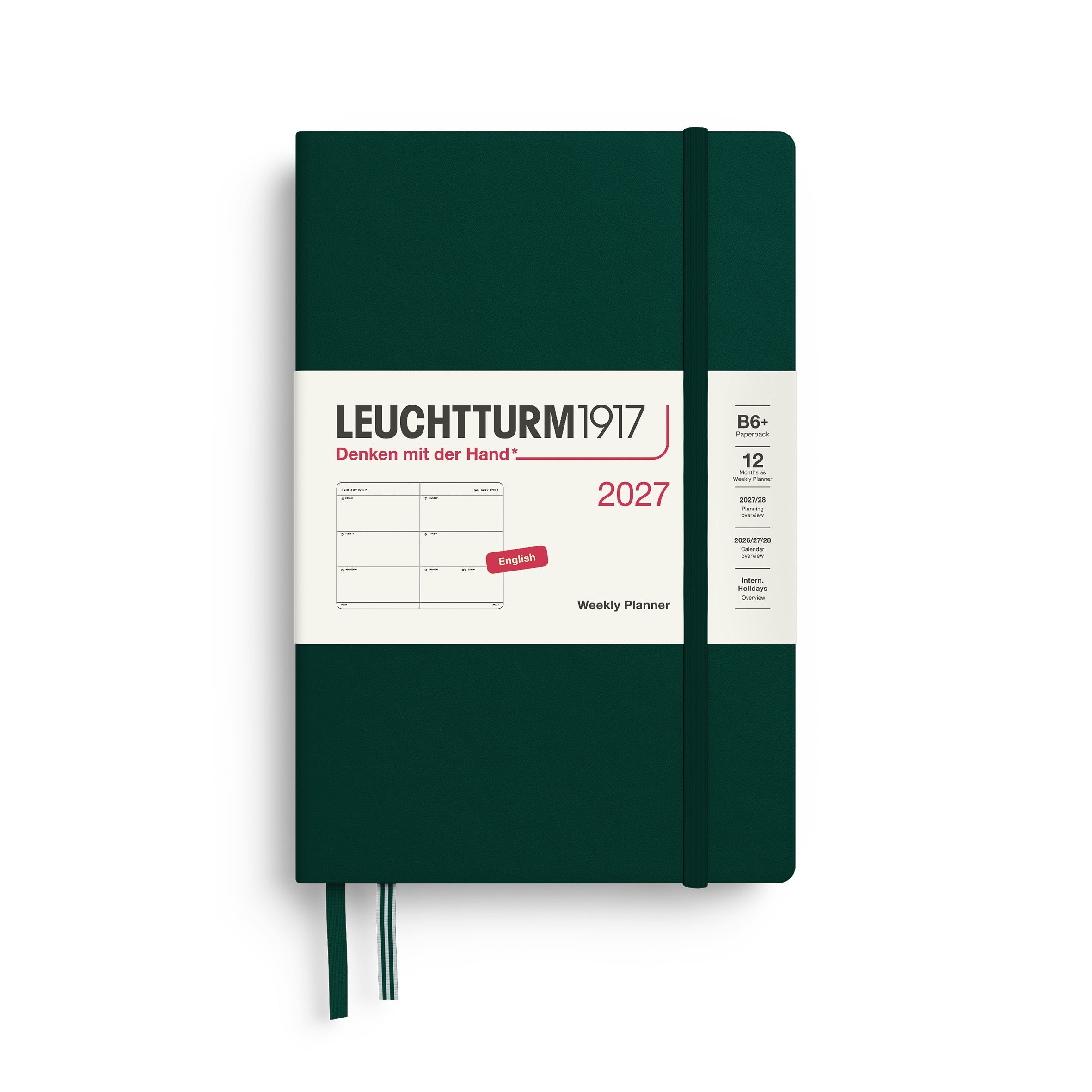 Leuchtturm1917 2027 B6+ Forest Green Weekly Planner diary