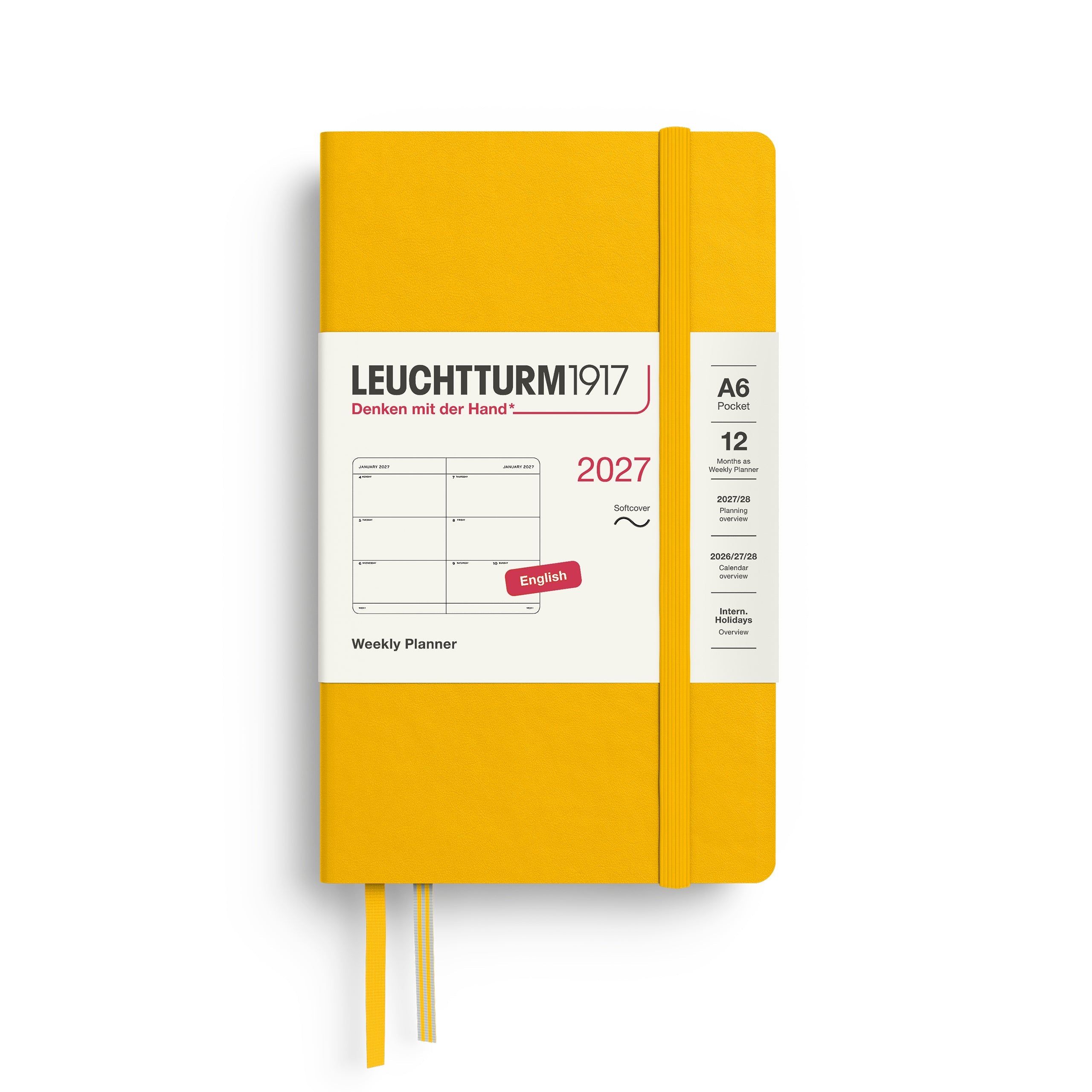 Leuchtturm1917 2027 A6 Sunflower Weekly Planner diary, softcover