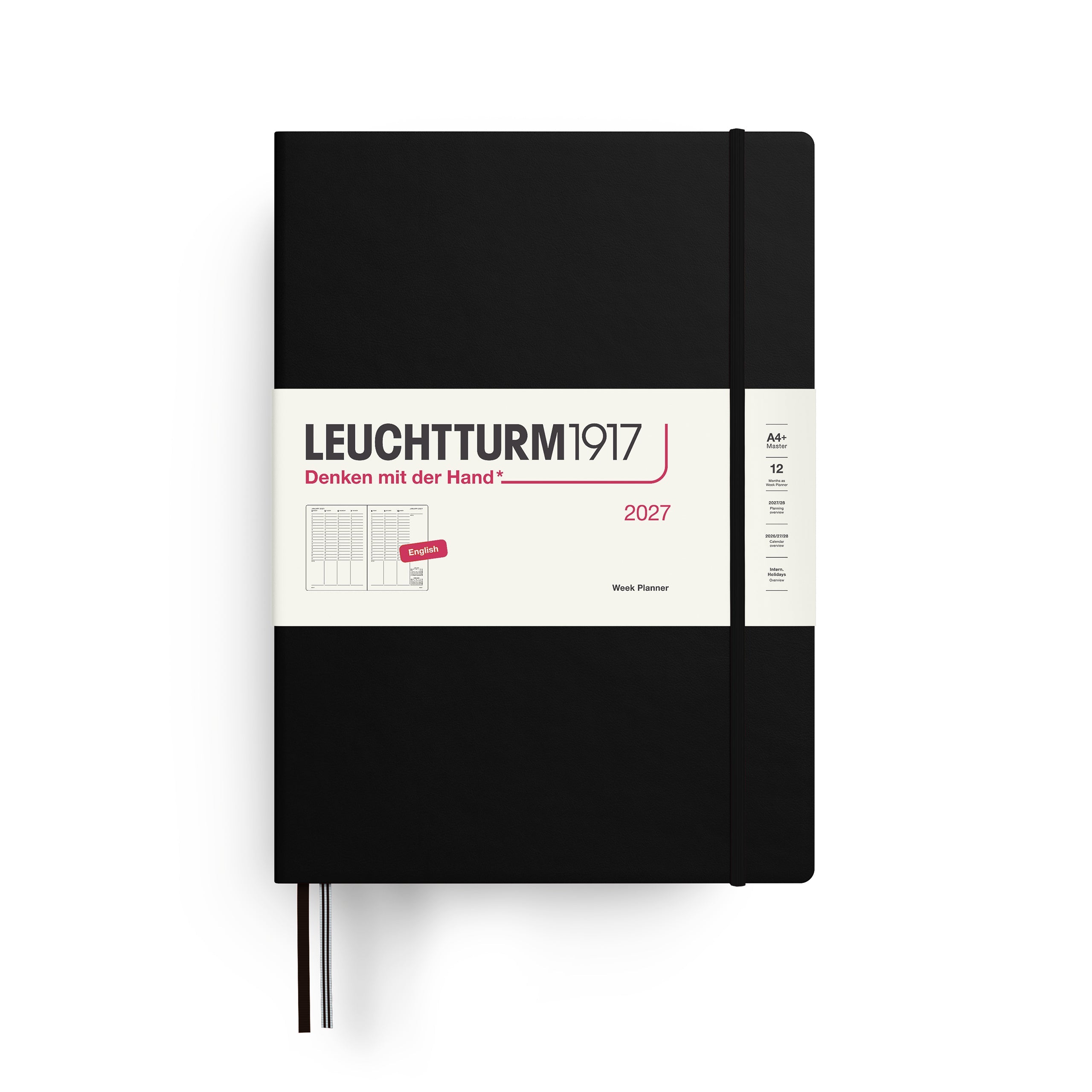 Leuchtturm1917 2027 A4 Black Week Planner diary