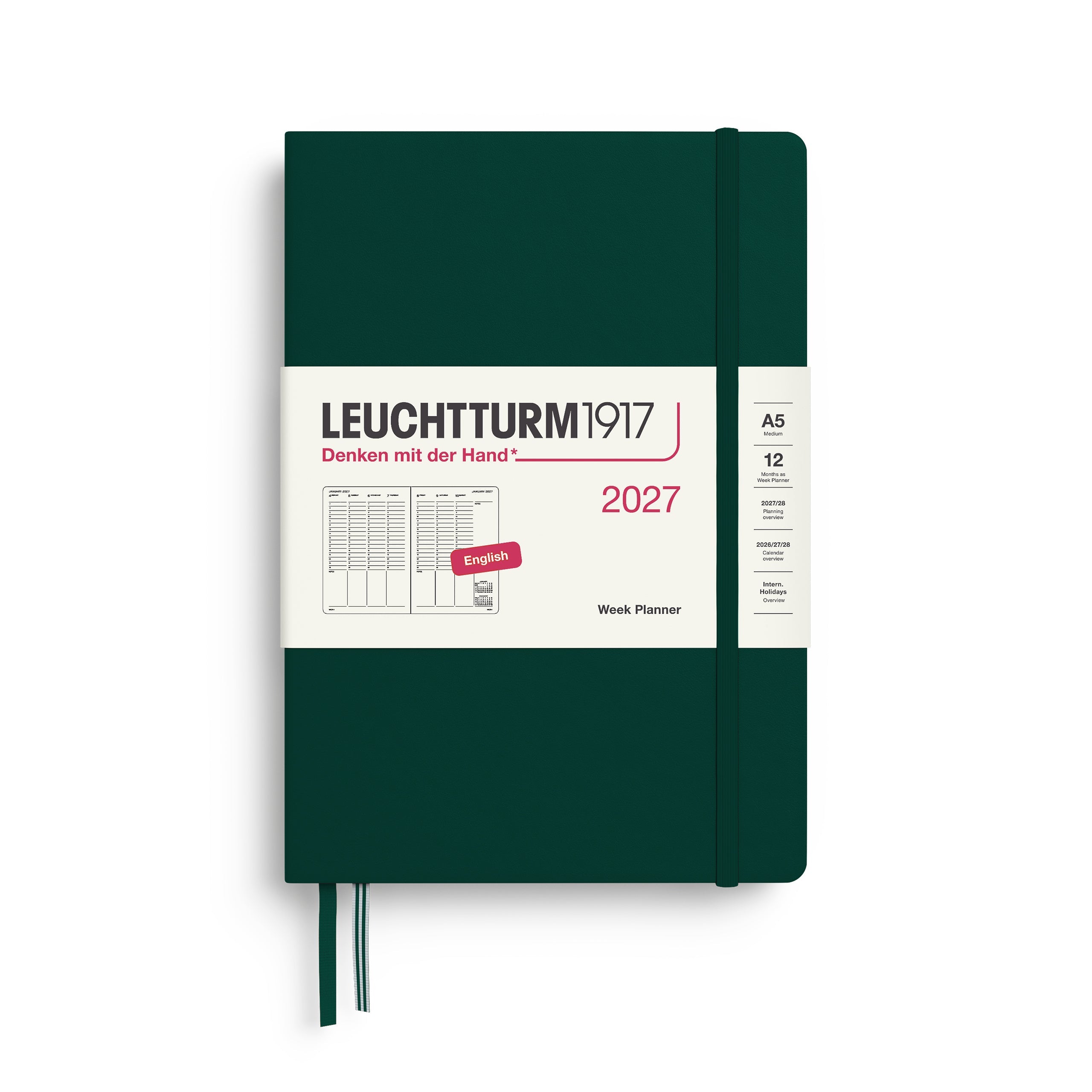 Leuchtturm1917 2027 A5 Forest Green Week Planner diary