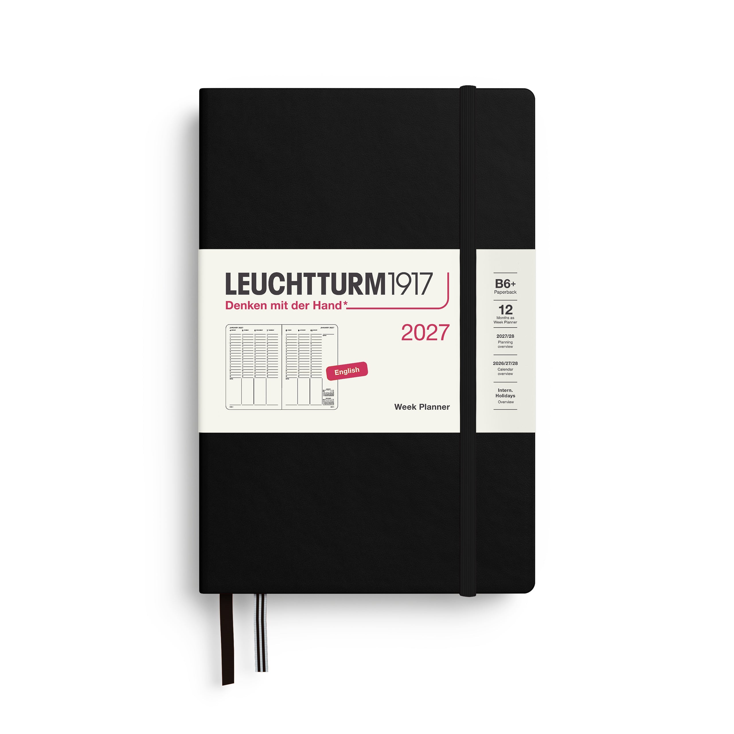 Leuchtturm1917 2027 B6+ Black Week Planner diary