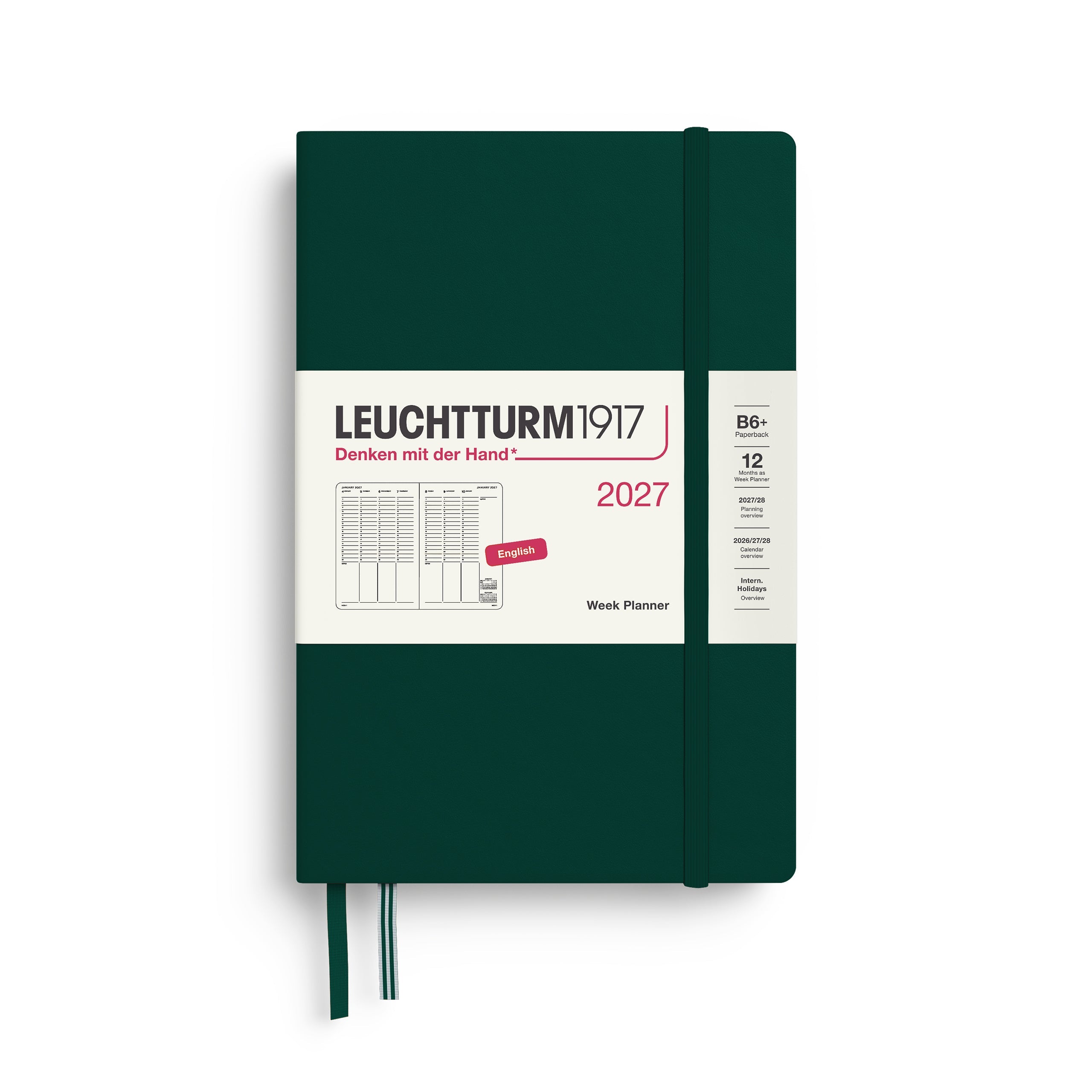 Leuchtturm1917 2027 B6+ Forest Green Week Planner diary
