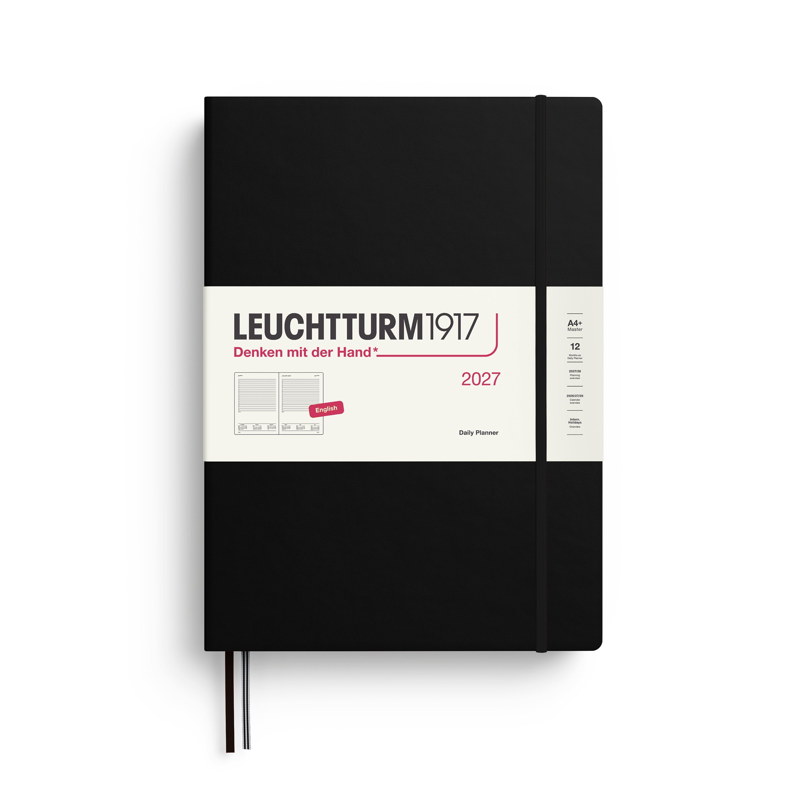 Leuchtturm1917 2027 A4 Black Daily Planner diary