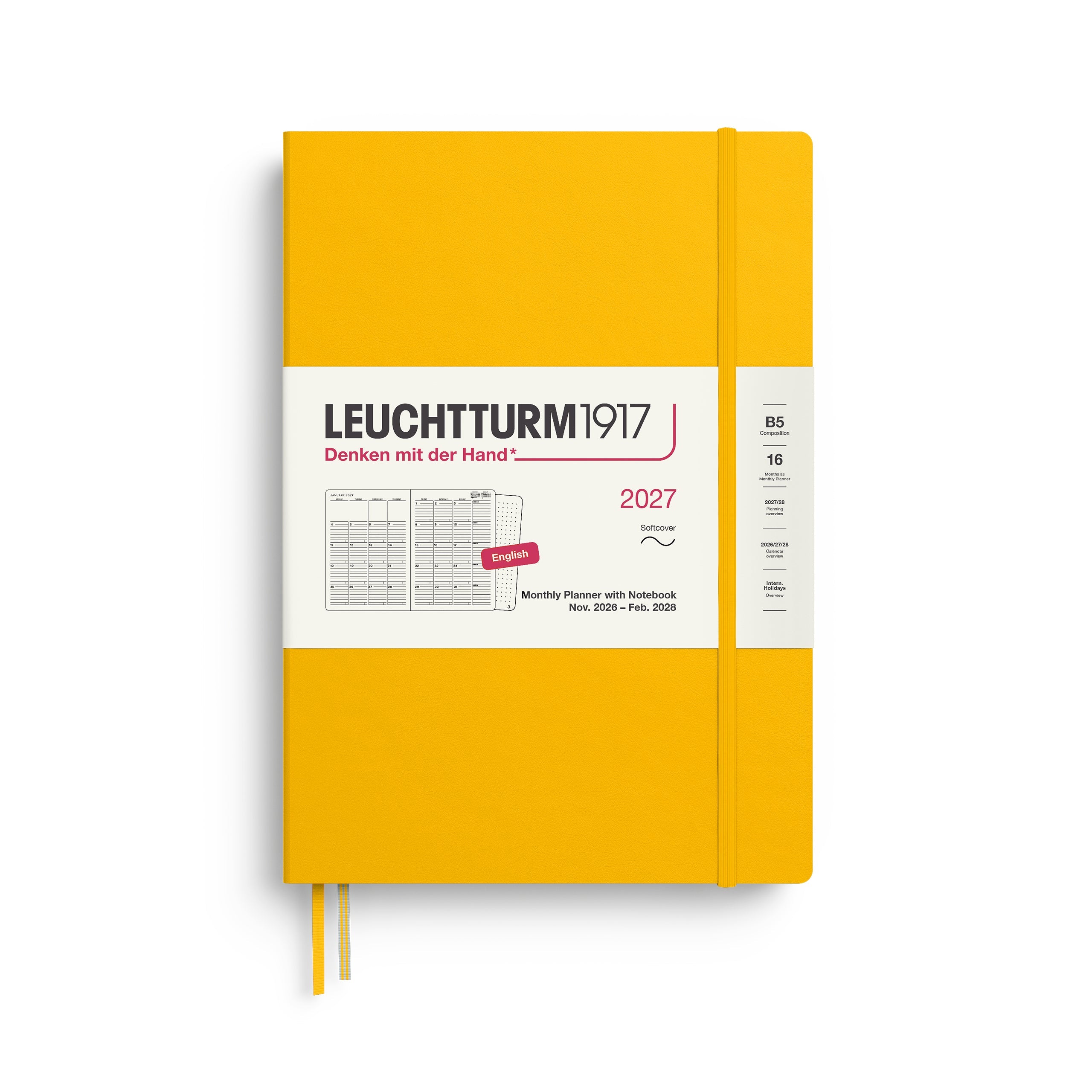 Leuchtturm1917 2027 B5 Sunflower Monthly Notebook diary