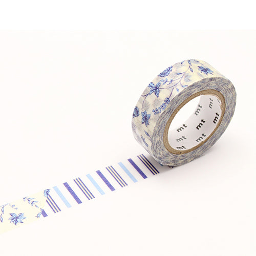 MT Masking Tape - Washi Tape - Flower Dark Blue