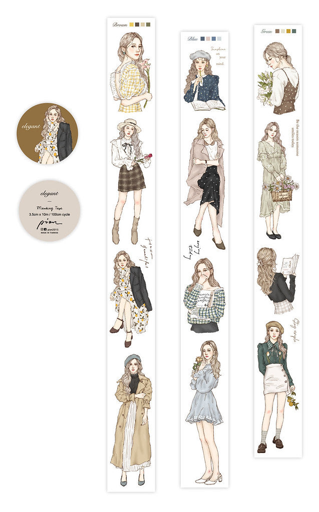 Pion - Washi Tape - Elegant (PET) <Outgoing>