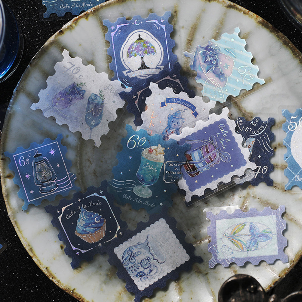 BGM - Planner Sticker - Flake Seal - Cafe A la Mode - Blue