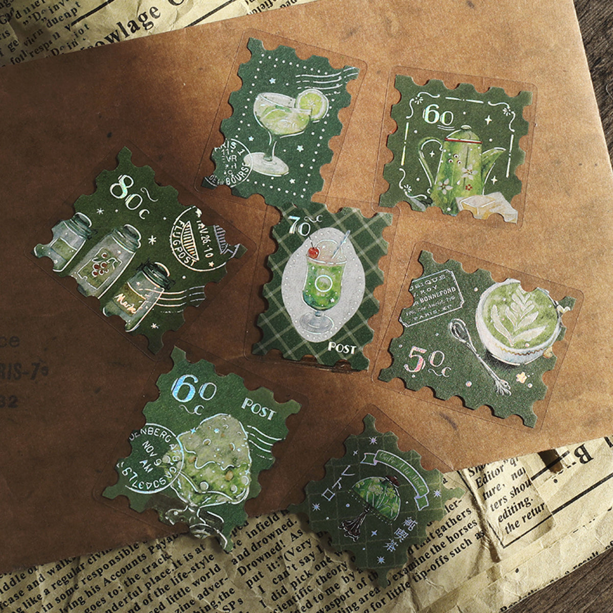 BGM - Planner Sticker - Flake Seal - Cafe A la Mode - Green