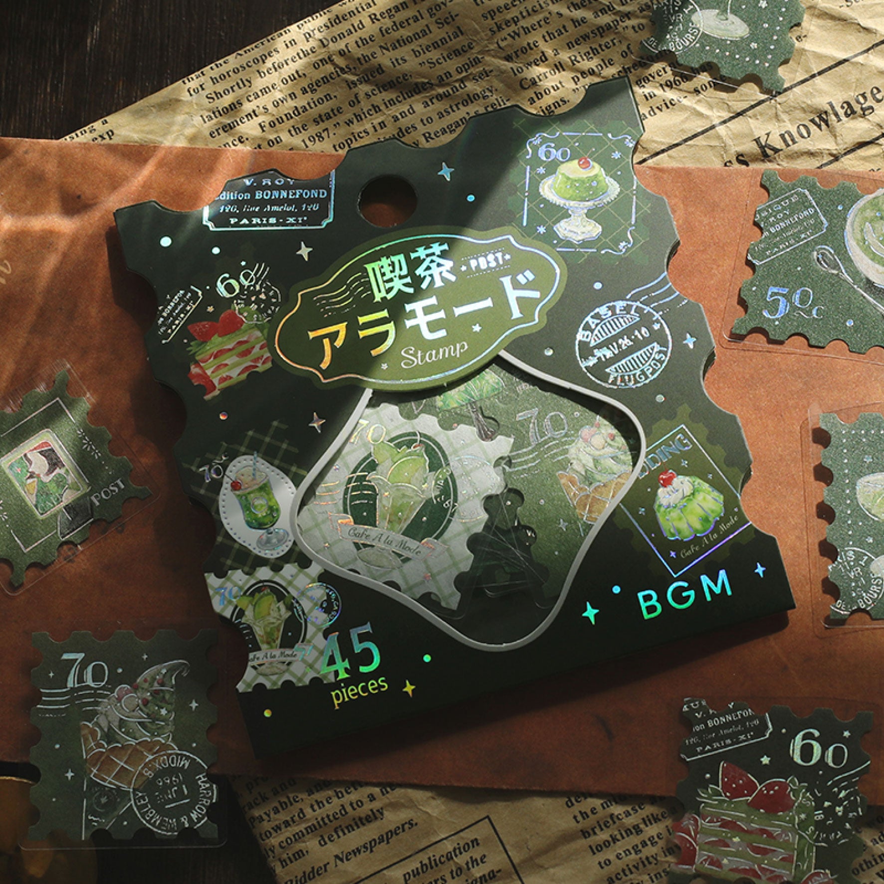 BGM - Planner Sticker - Flake Seal - Cafe a la Mode - Green