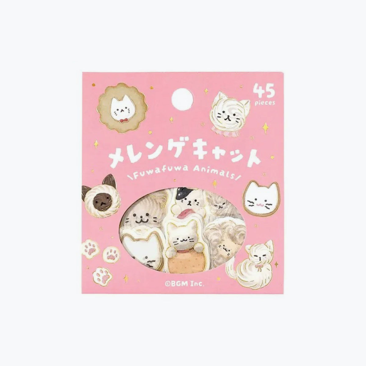 BGM - Planner Sticker - Flake Seal - Fluffy Animals - Meringue Cat