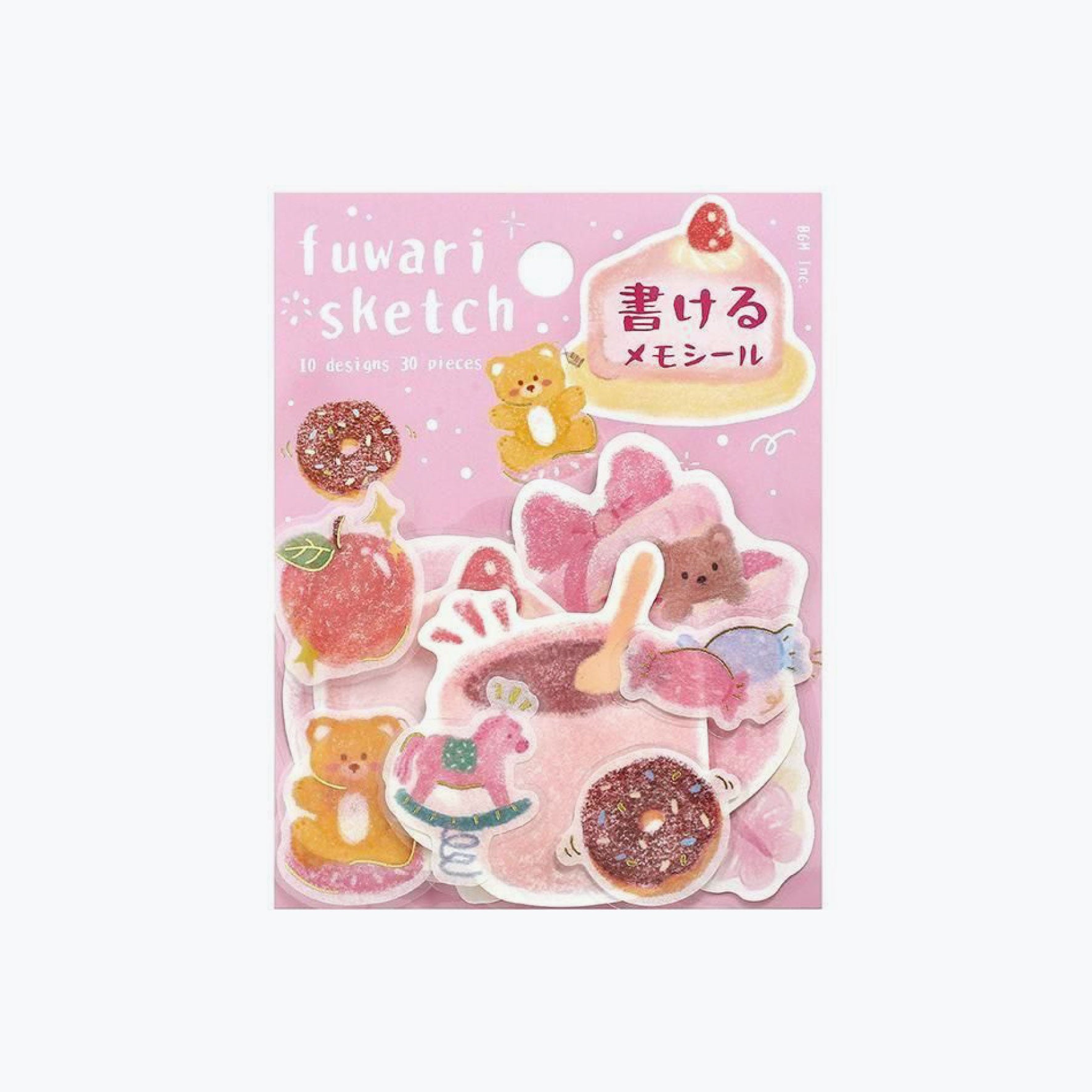 BGM - Planner Sticker - Flake Seal - Fuwari Sketch - Pink