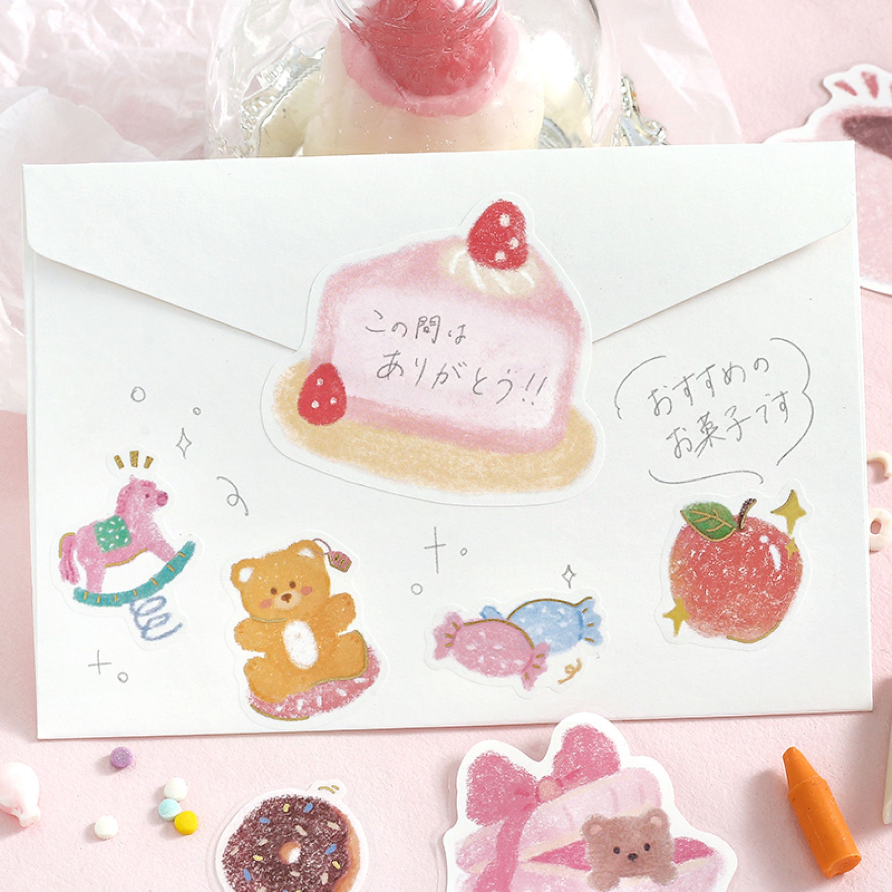 BGM - Planner Sticker - Flake Seal - Fuwari Sketch - Pink