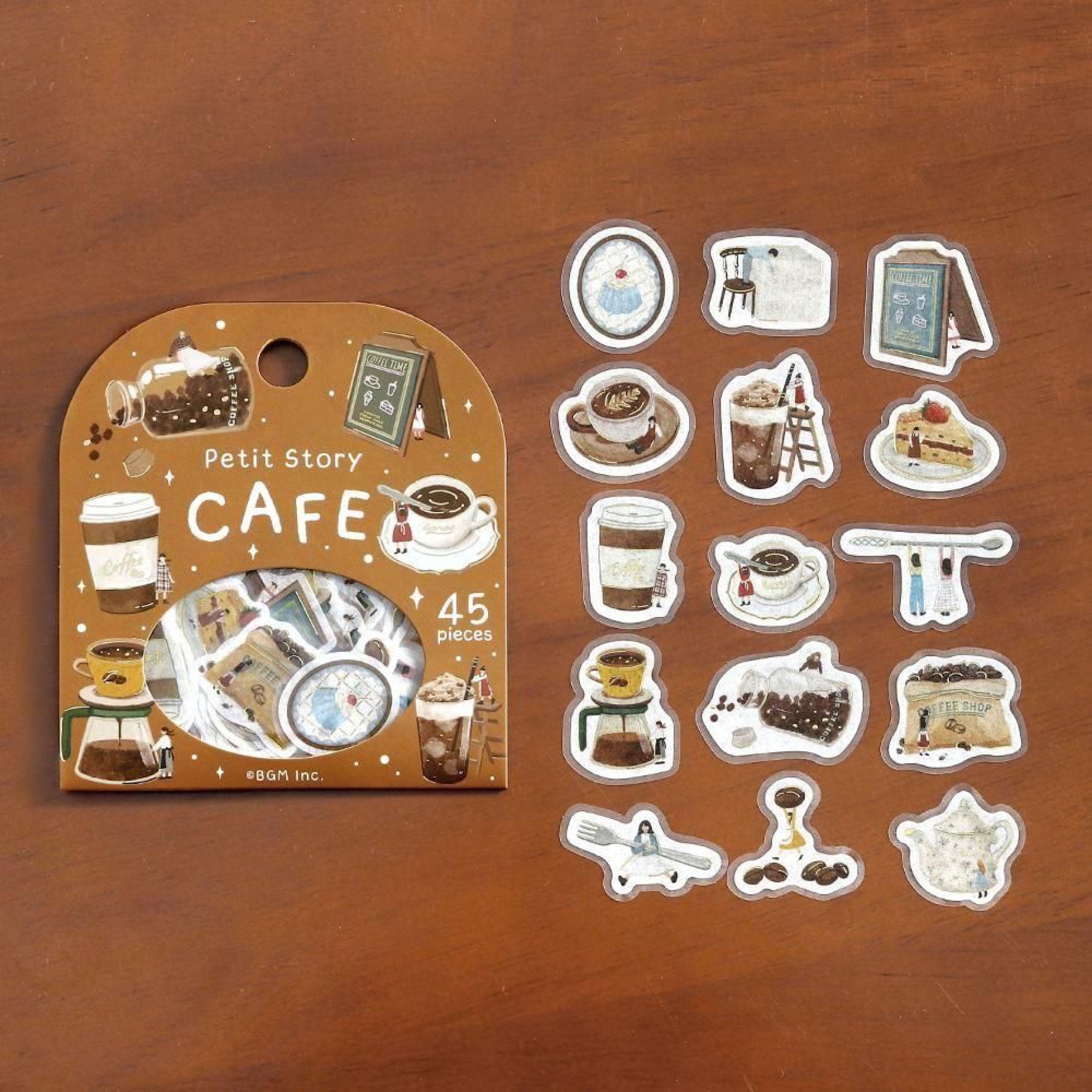 BGM - Planner Sticker - Flake Seal - Petit Story - Cafe