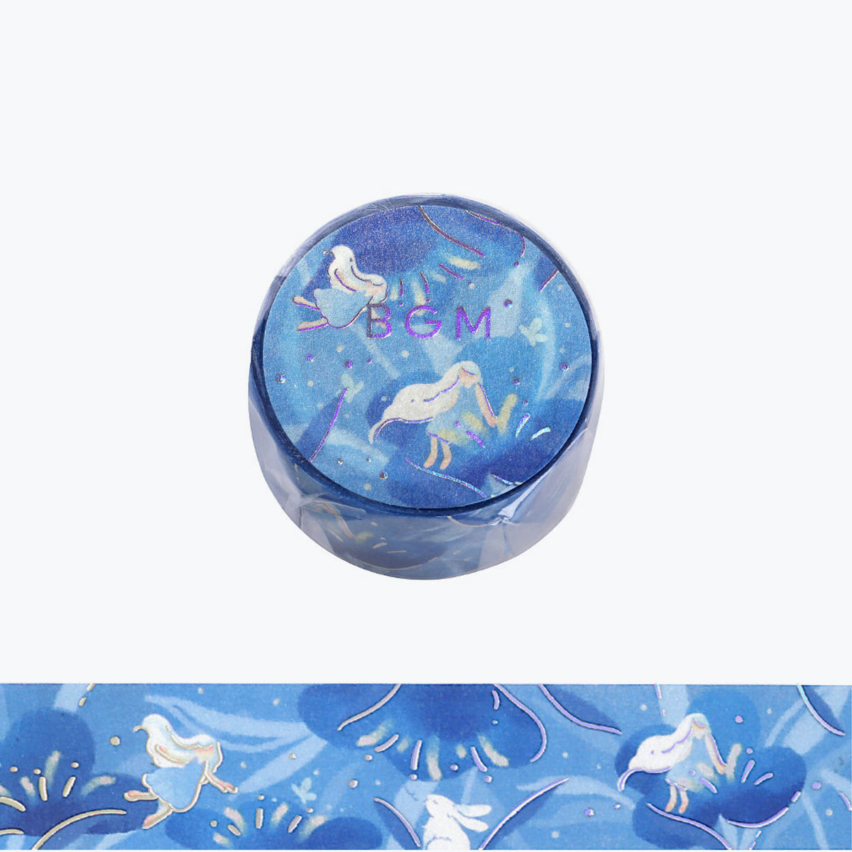 BGM blue flowers and fairies washi tape