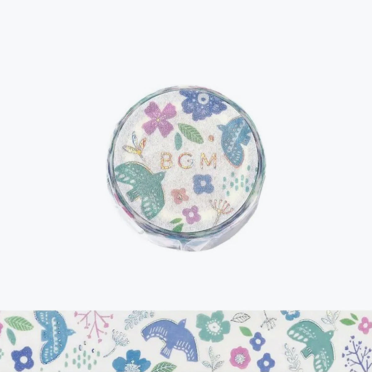BGM washi tape with nordic style birds and flowers