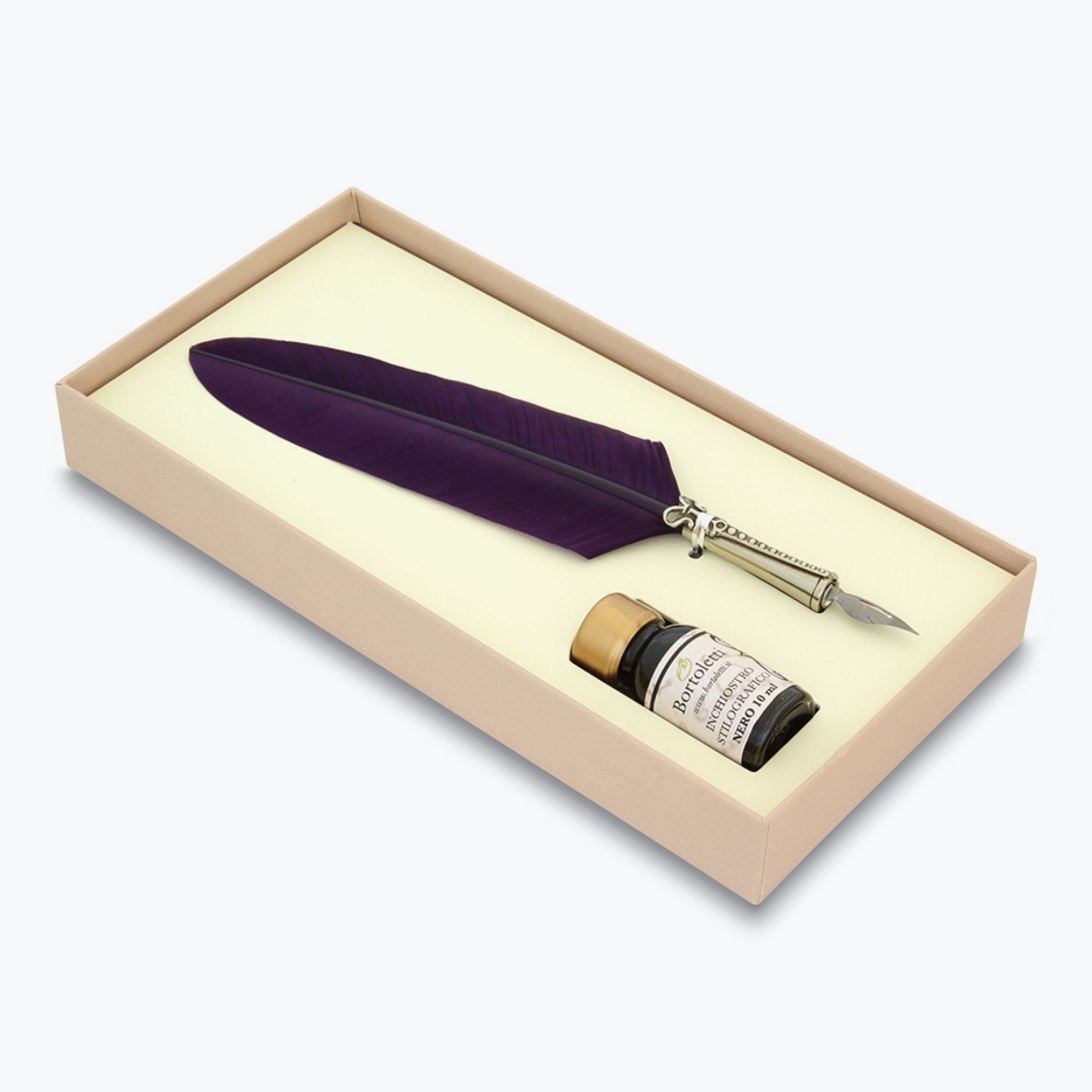 Bortoletti Feather Dip Pen Set Purple Bookbinders Design