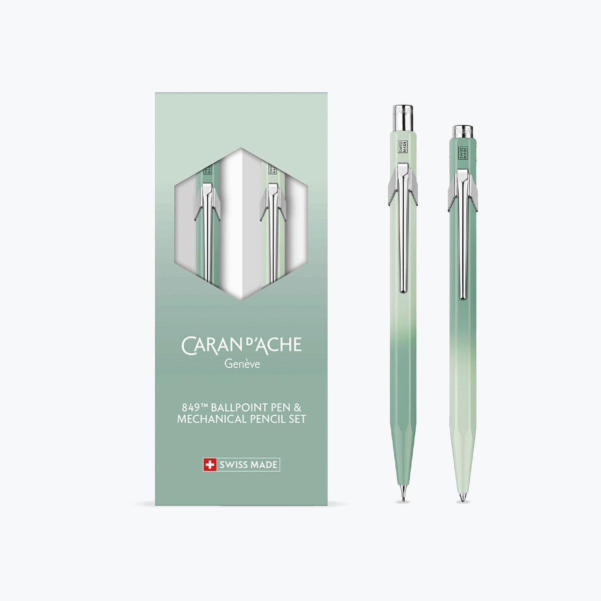 Caran d'Ache - Ballpoint Pen + Mechanical Pencil - 849 Misty Forest