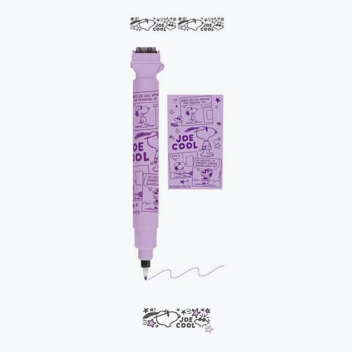 Kutsuwa - Stamp Pen - Cruro - Snoopy - Purple