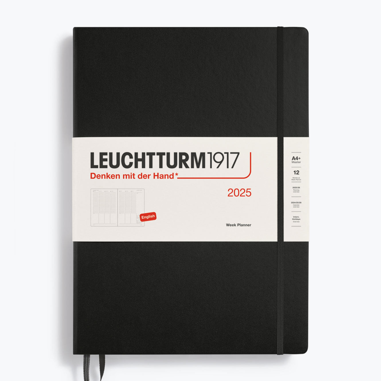 Leuchtturm1917 | 2025 Week Planner A4 Black - Bookbinders Design