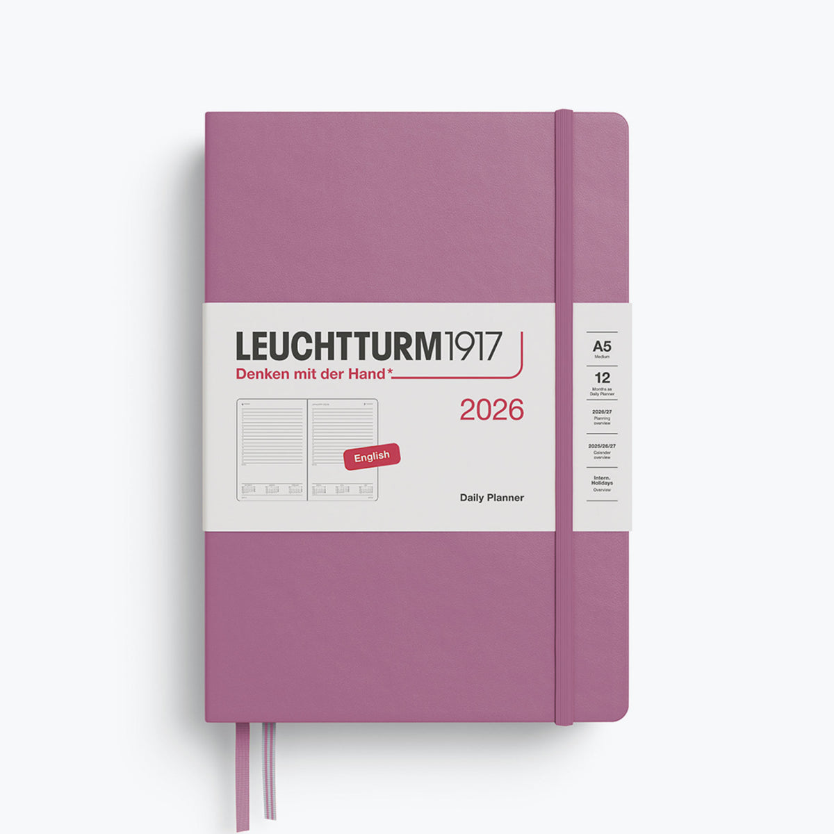 Leuchtturm1917 - 2026 Diary - Daily Planner - A5 - Dusty Rose