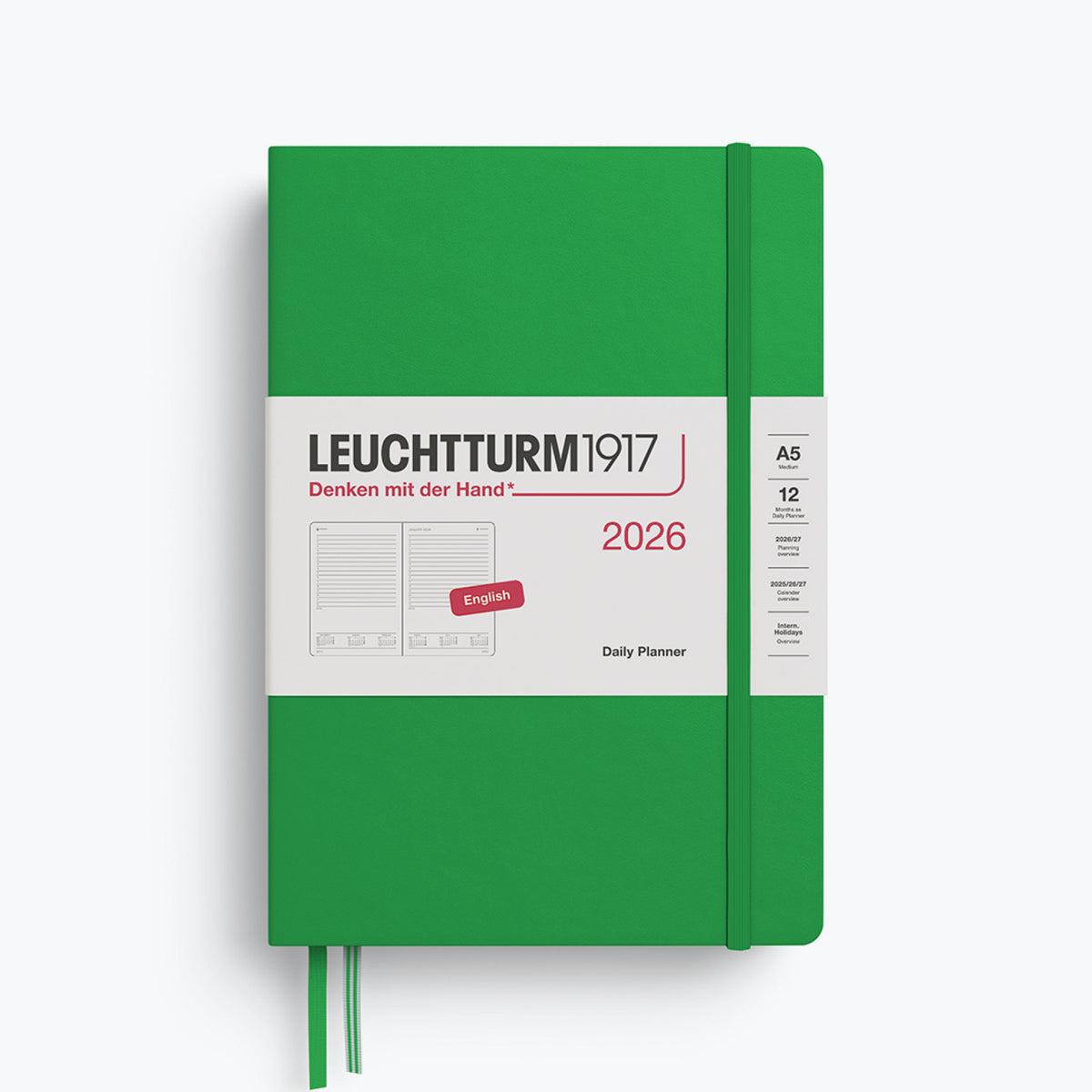 Leuchtturm1917 - 2026 Diary - Daily Planner - A5 - Spring Leaf