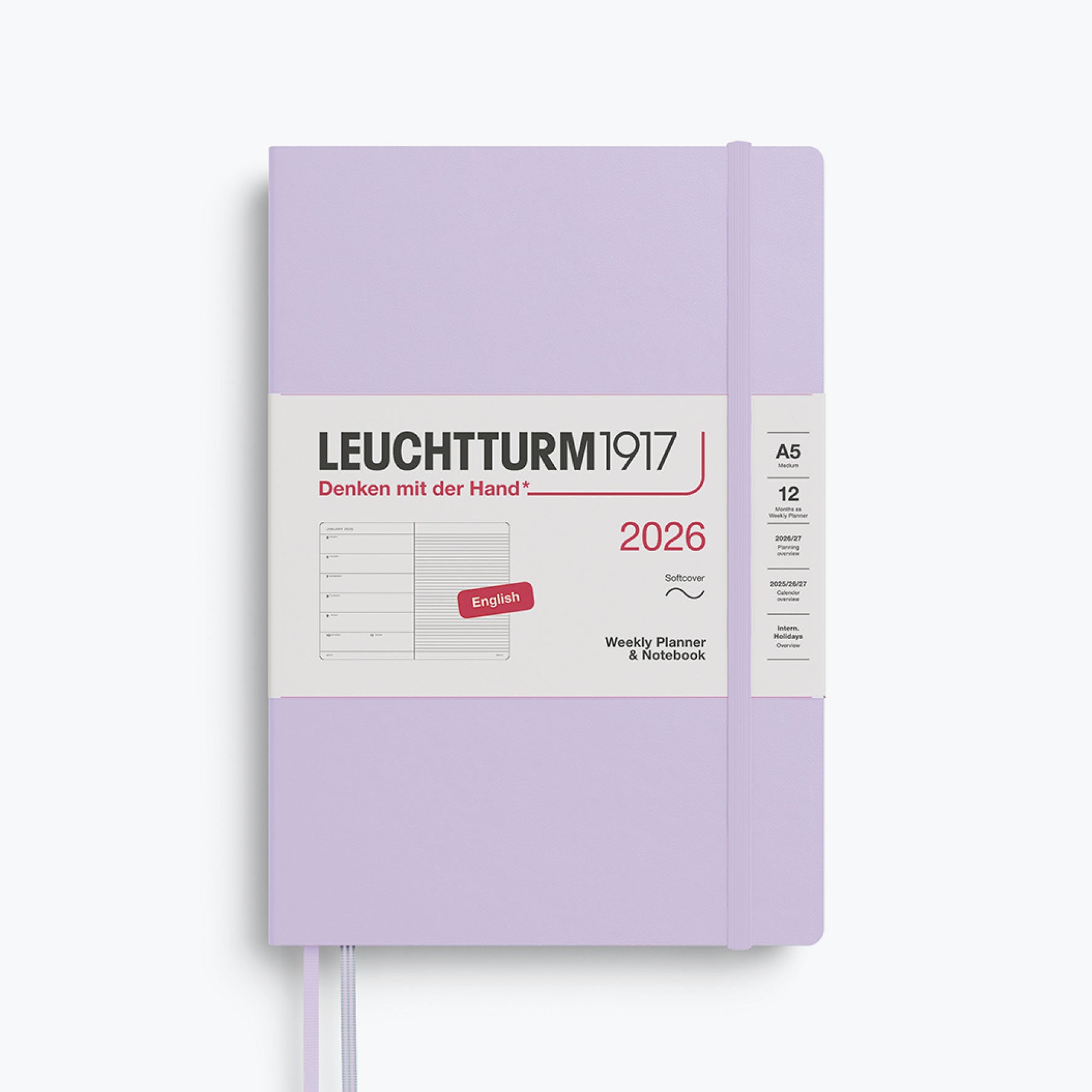 Leuchtturm1917 - 2026 Diary - Weekly Notebook - A5 - Lilac (Soft)