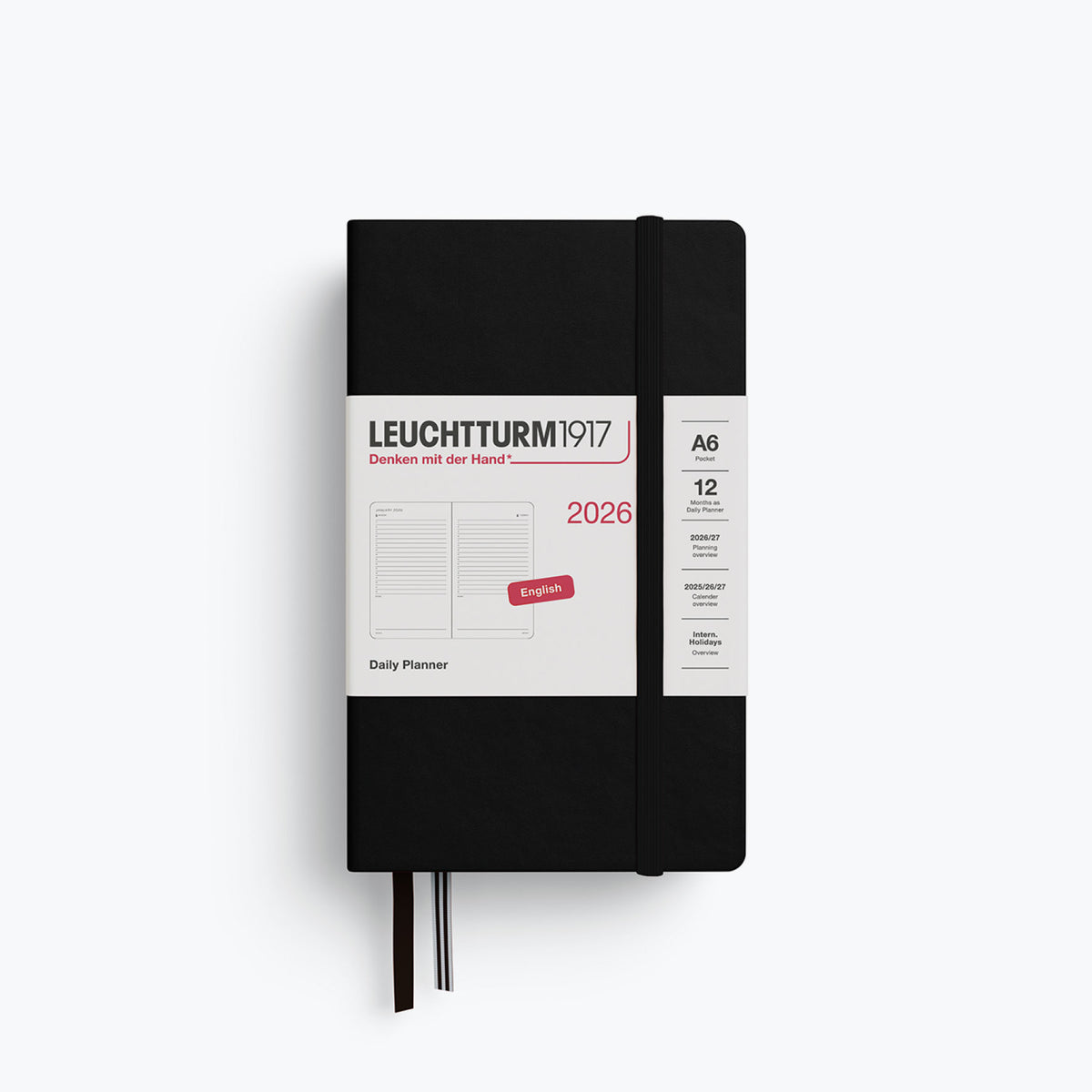 Leuchtturm1917 - 2026 Diary - Daily Planner - A6 - Black