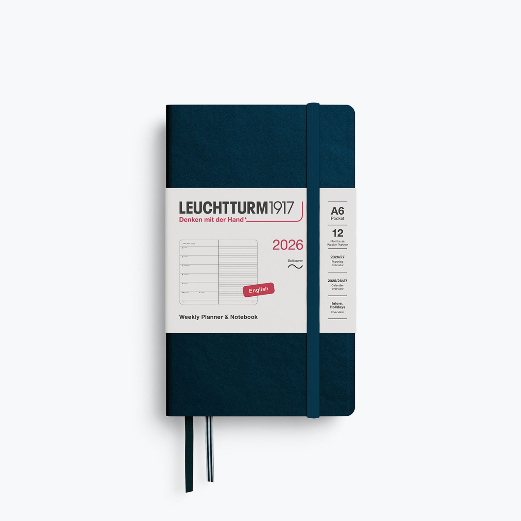 Leuchtturm1917 - 2026 Diary - Weekly Notebook - A6 - Deep Sea (Soft)