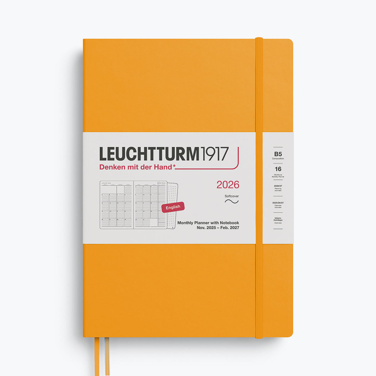 Leuchtturm1917 - 2026 Diary - Monthly Notebook - B5 - Rising Sun