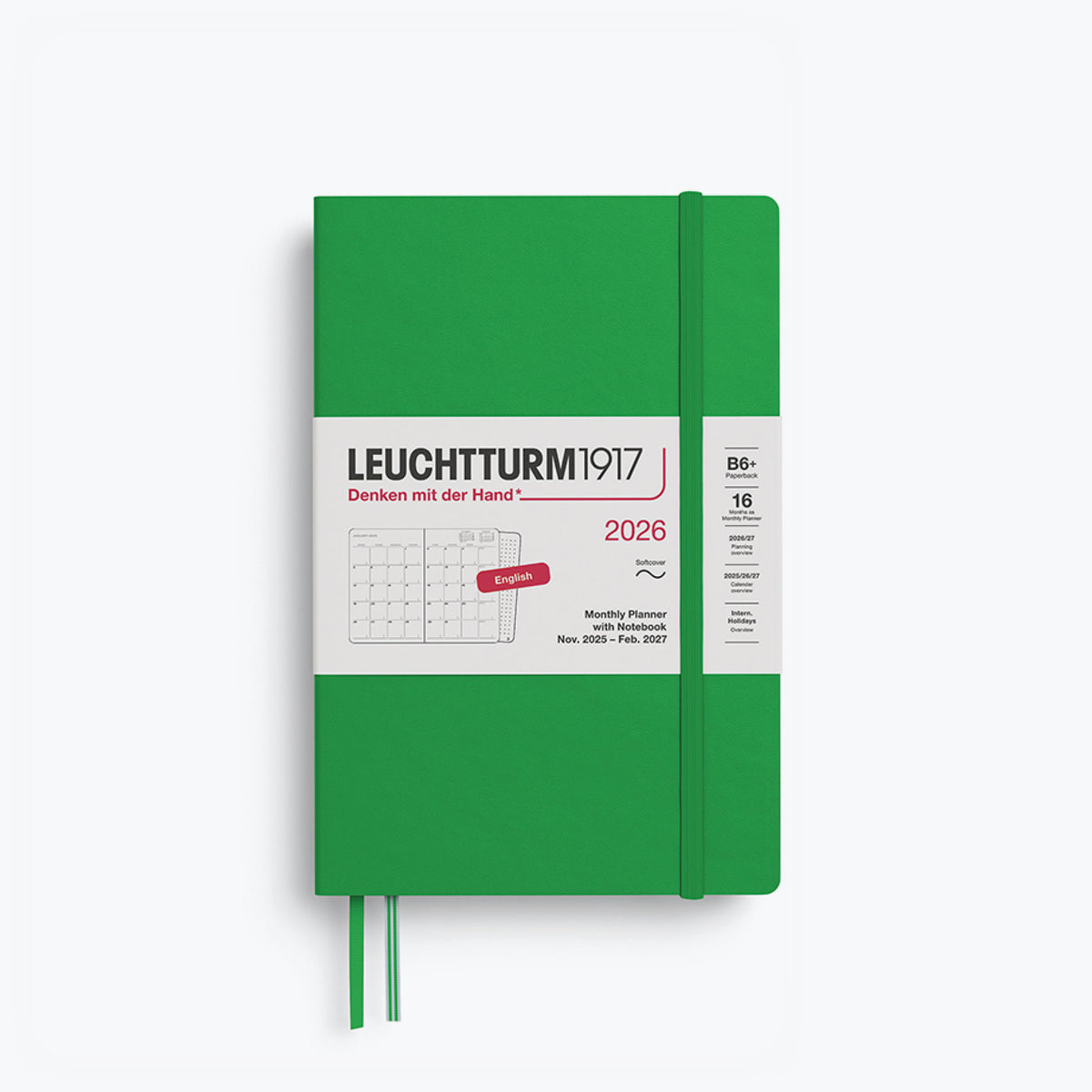 Leuchtturm1917 - 2026 Diary - Monthly Notebook - B6 - Spring Leaf