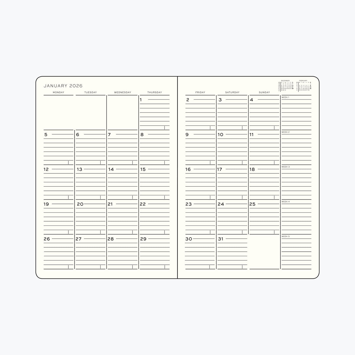 Leuchtturm1917 - 2026 Diary - Monthly Notebook - B6 - Spring Leaf