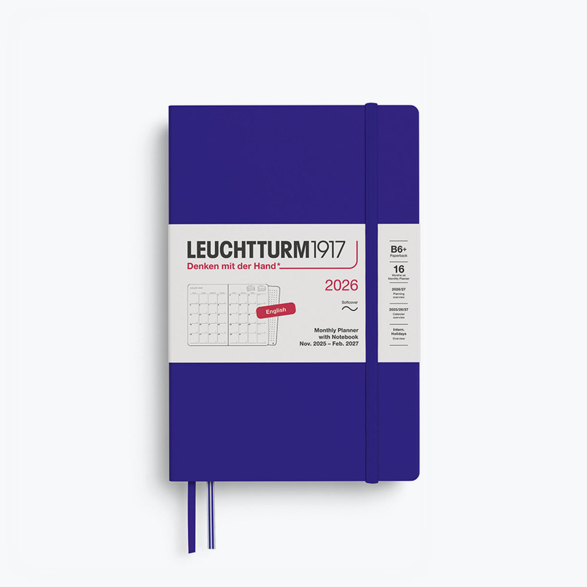 Leuchtturm1917 - 2026 Diary - Monthly Notebook - B6 - Ink
