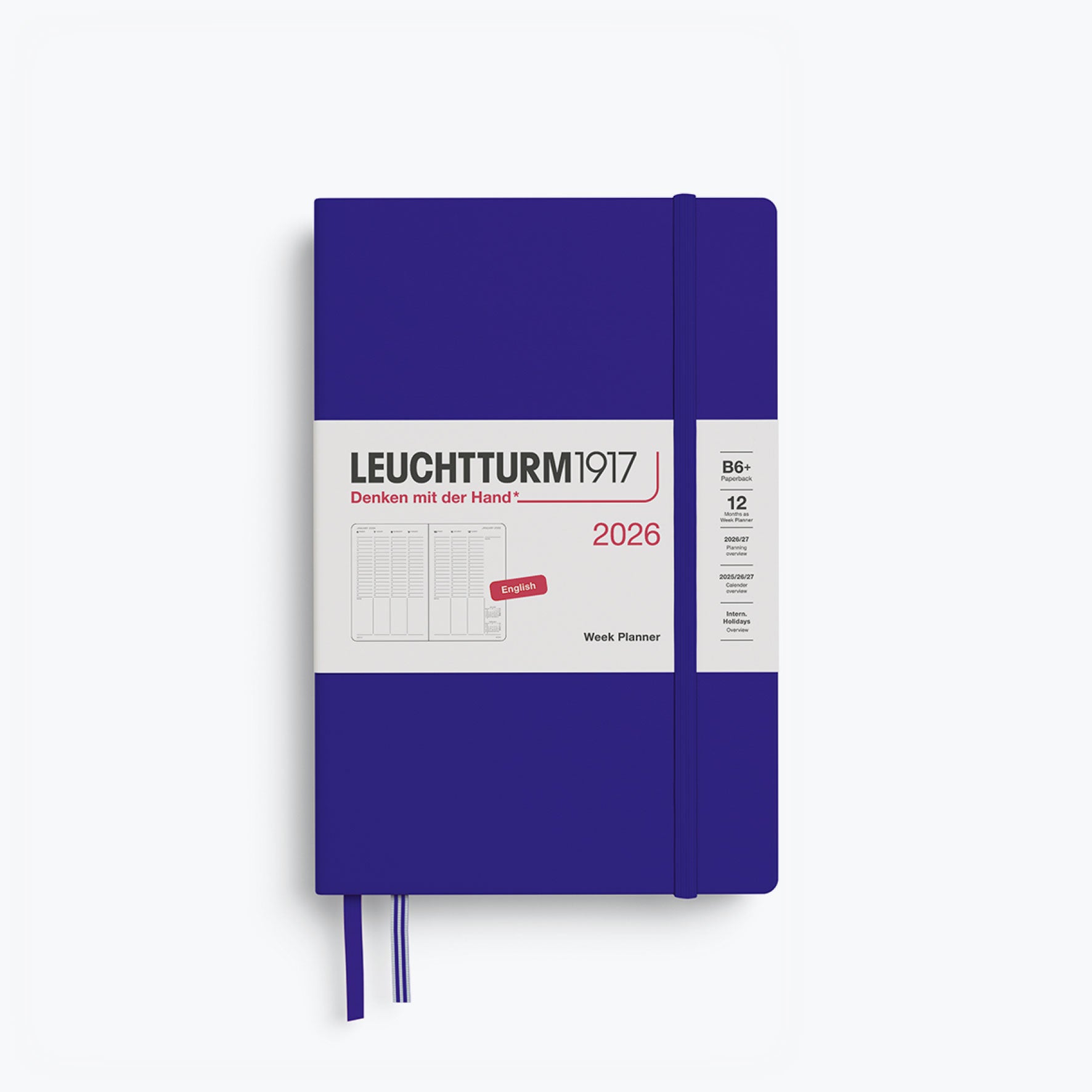 LEUCHTTURM1917 372759 weekplanner medium (A5) 2026, zwart, Engels