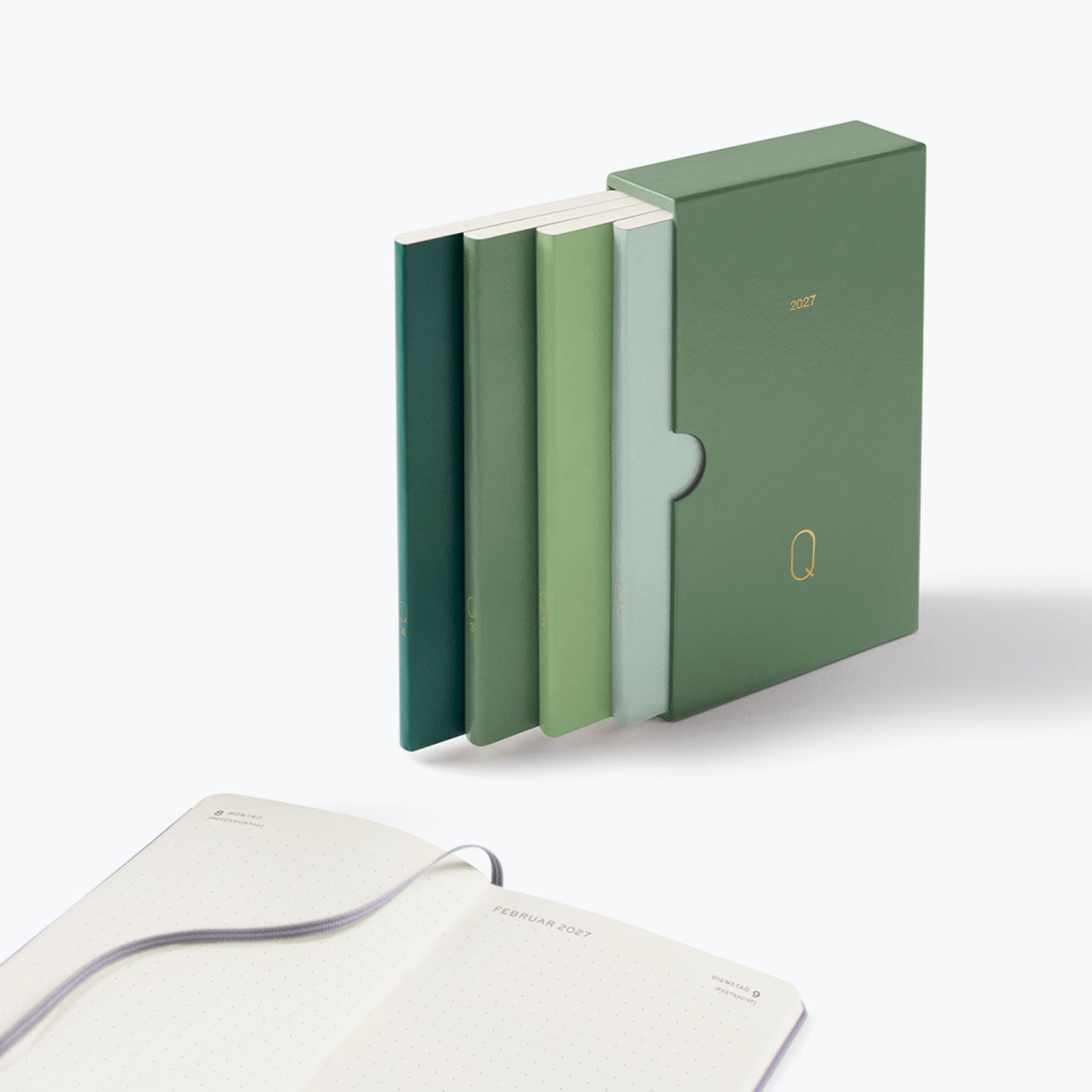 Leuchtturm1917 - 2027 Diary - Quarterly Daily Planner - Shades of Green