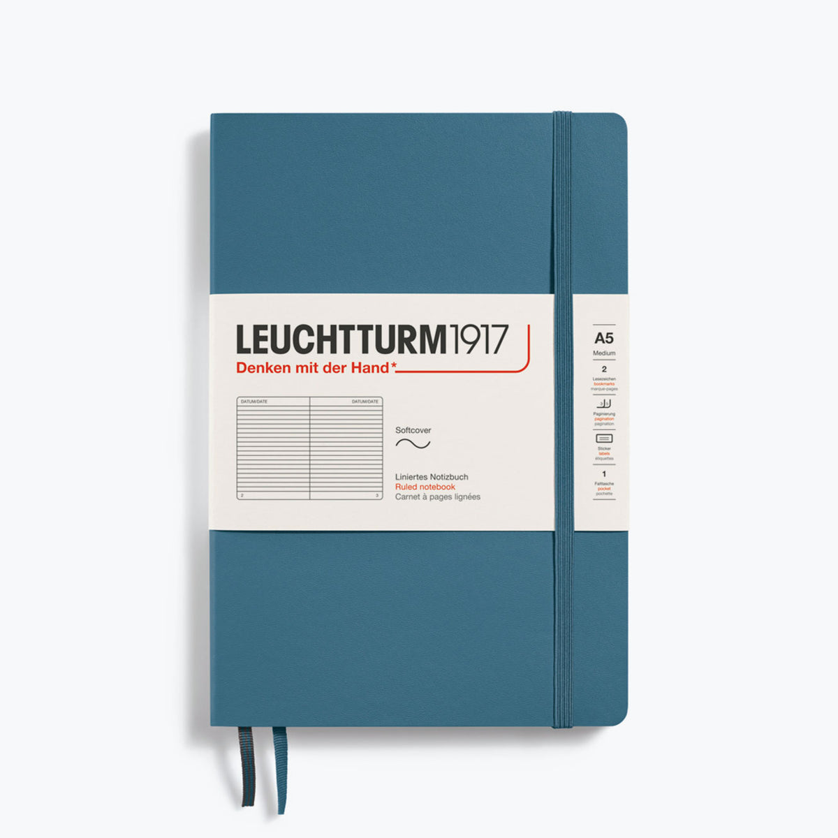 Leuchtturm1917 - Notebook - Softcover - A5 - Stone Blue <Outgoing>