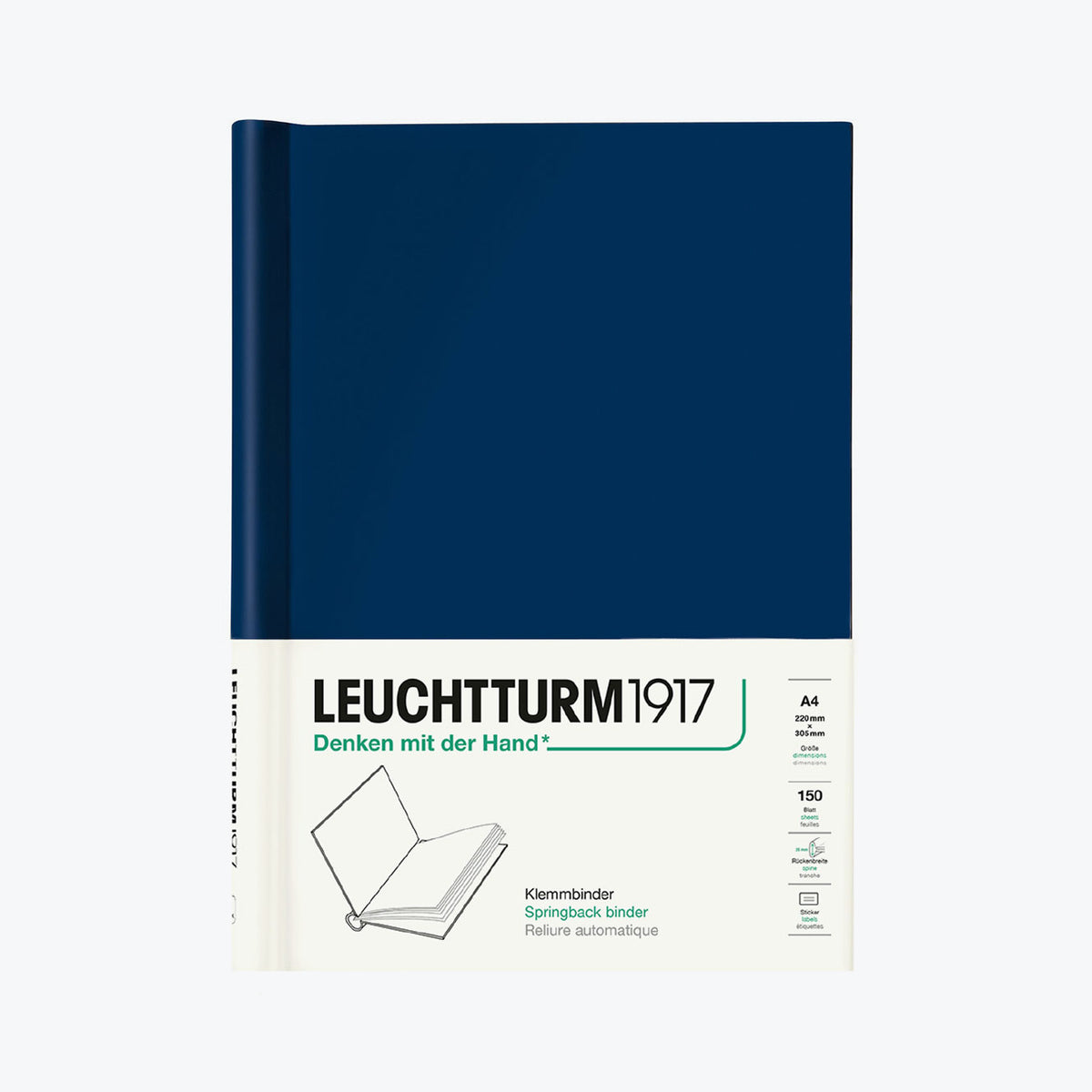 Leuchtturm1917 springback binder in navy blue
