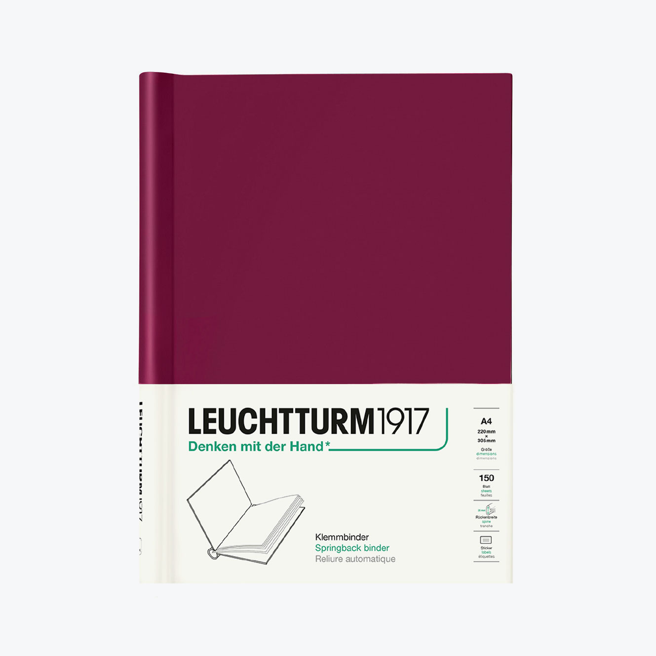 Leuchtturm1917 springback binder in port red