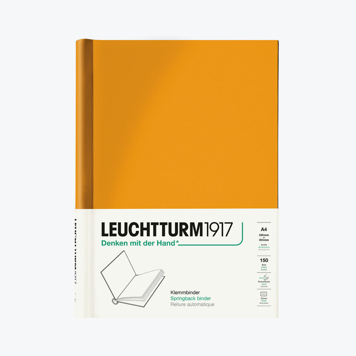Leuchtturm1917 springback binder in rising sun yellow